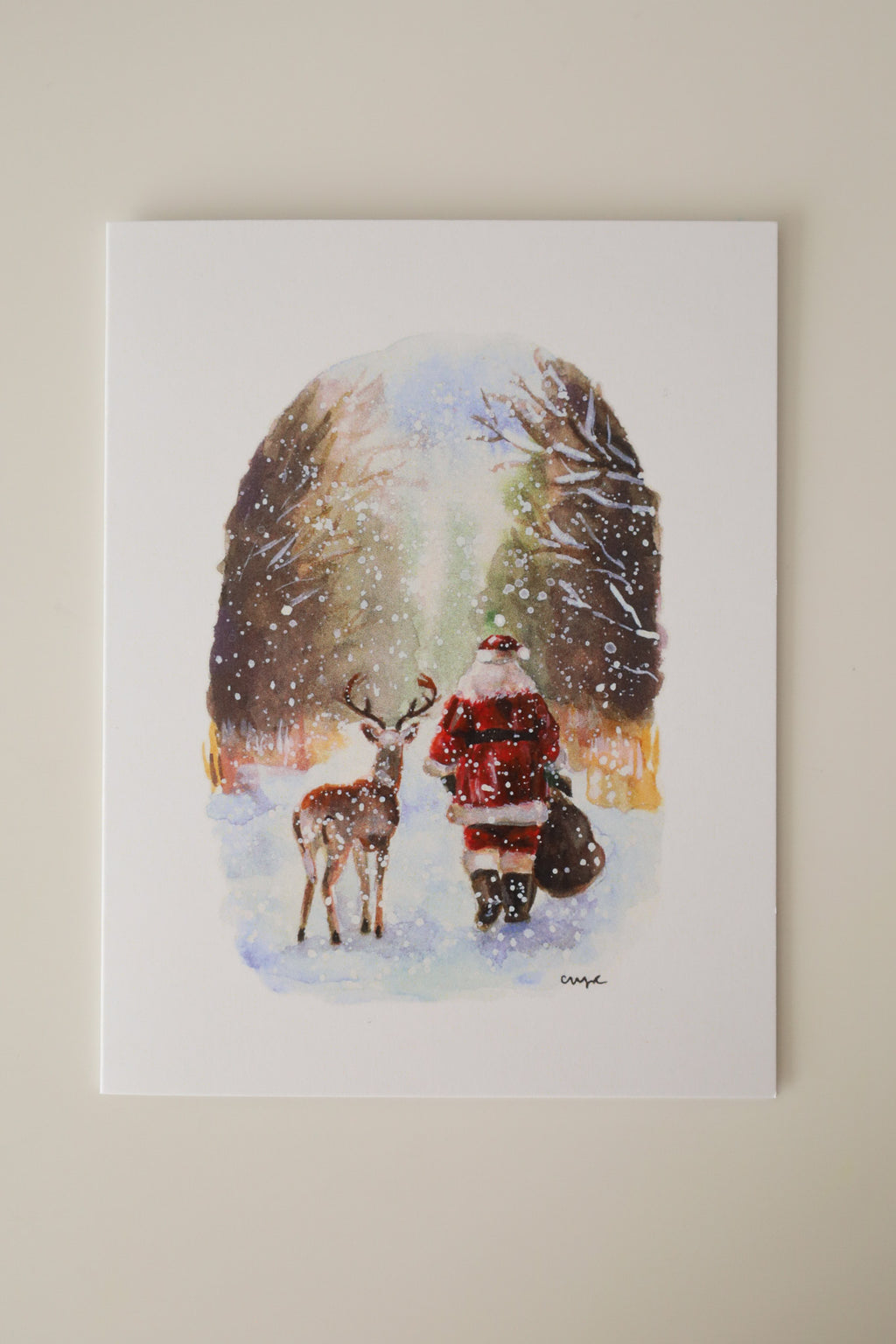 Santa & Rudolph Greeting Card