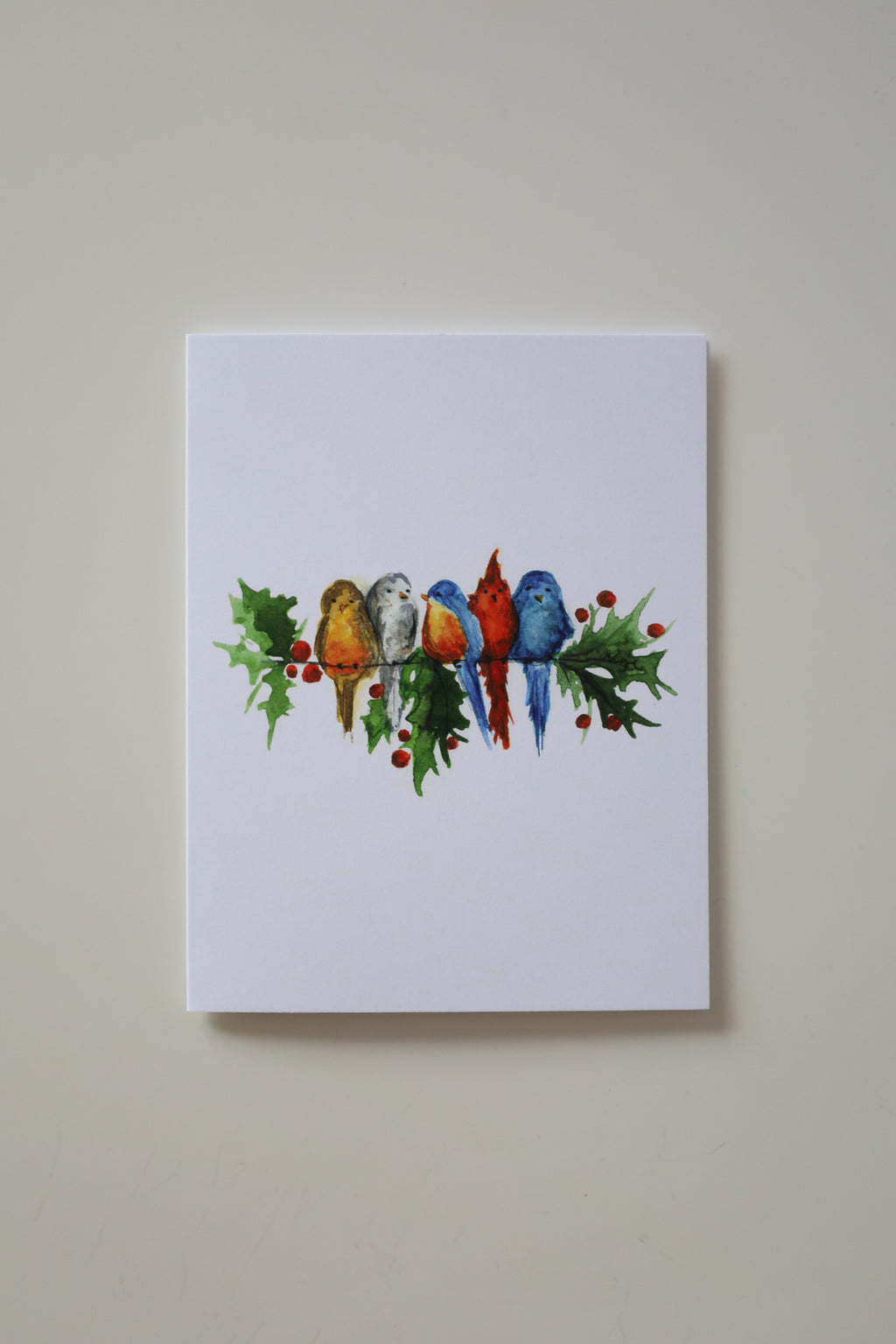 Birds in the Holly Greeting Card