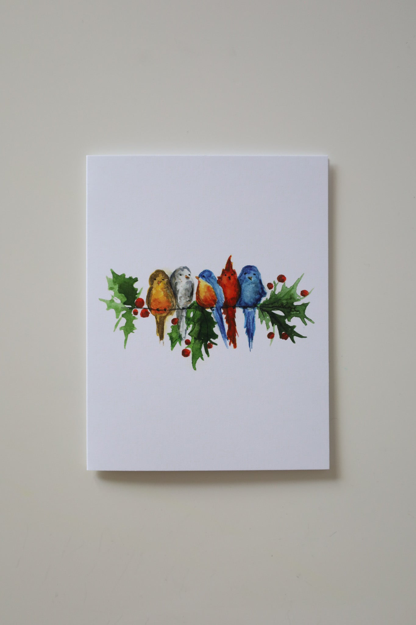 Birds in the Holly Greeting Card
