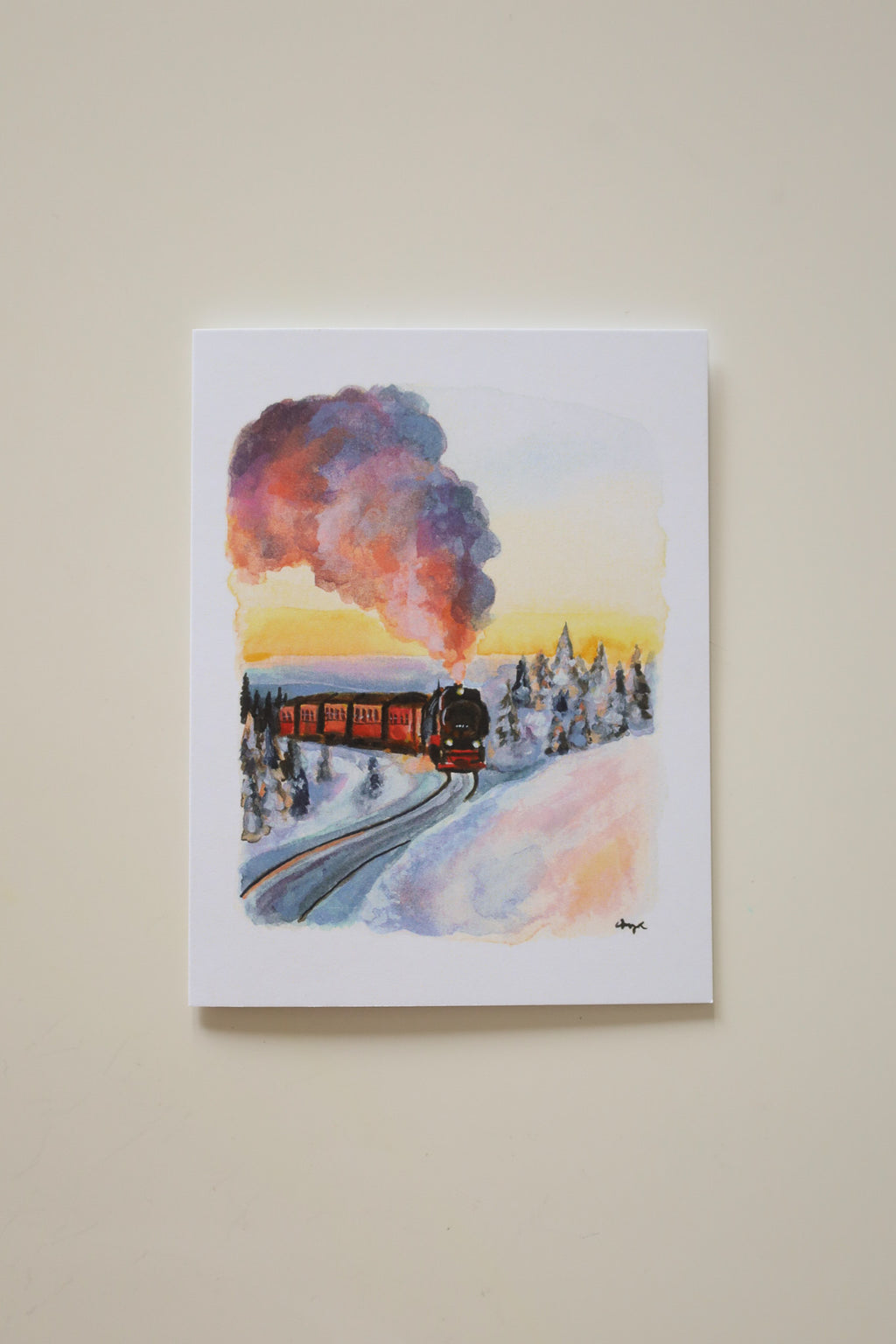 The Winter Train Greeting Card