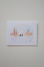 Family Winter Walk Greeting Card