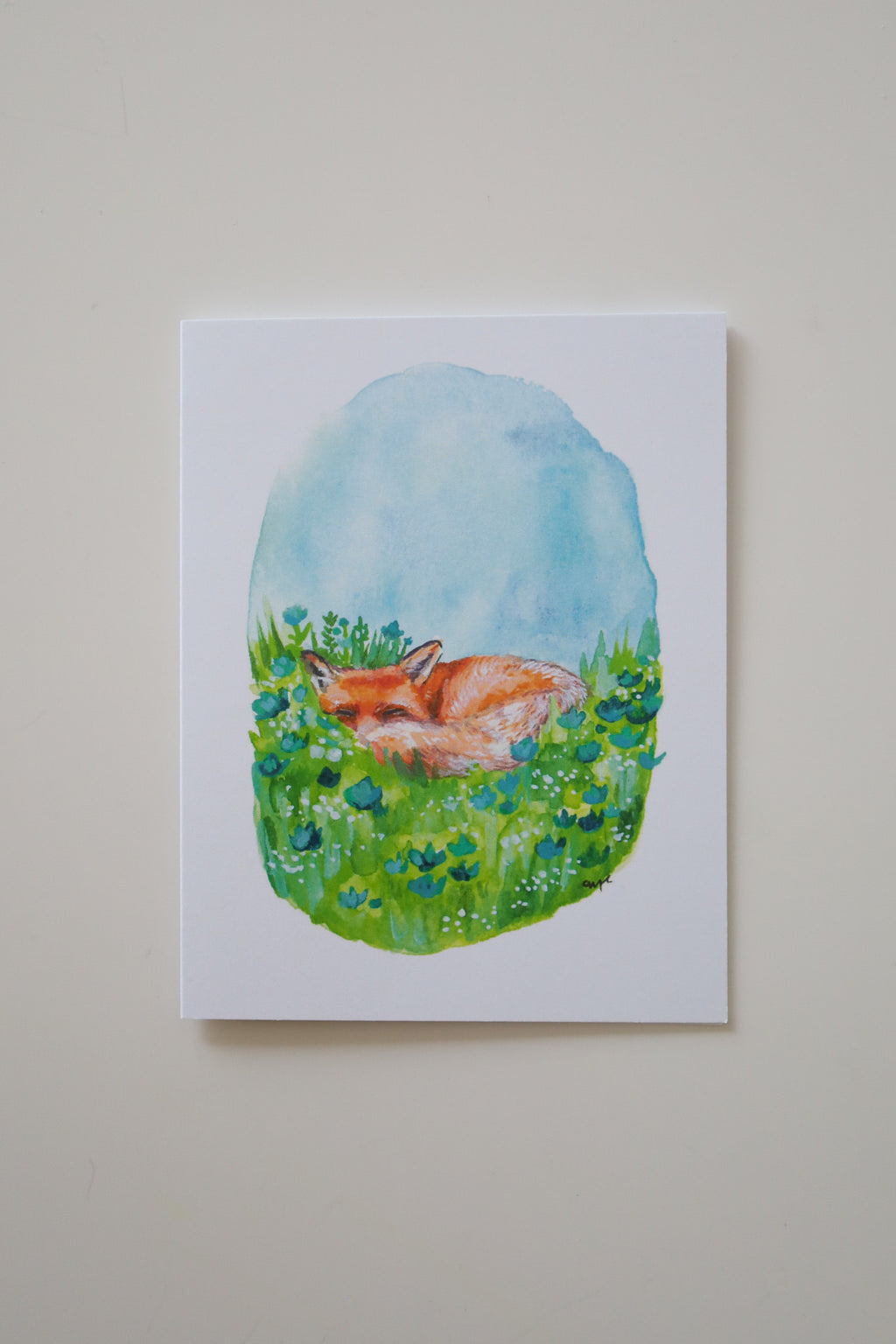 Sleepy Fox Greeting Card