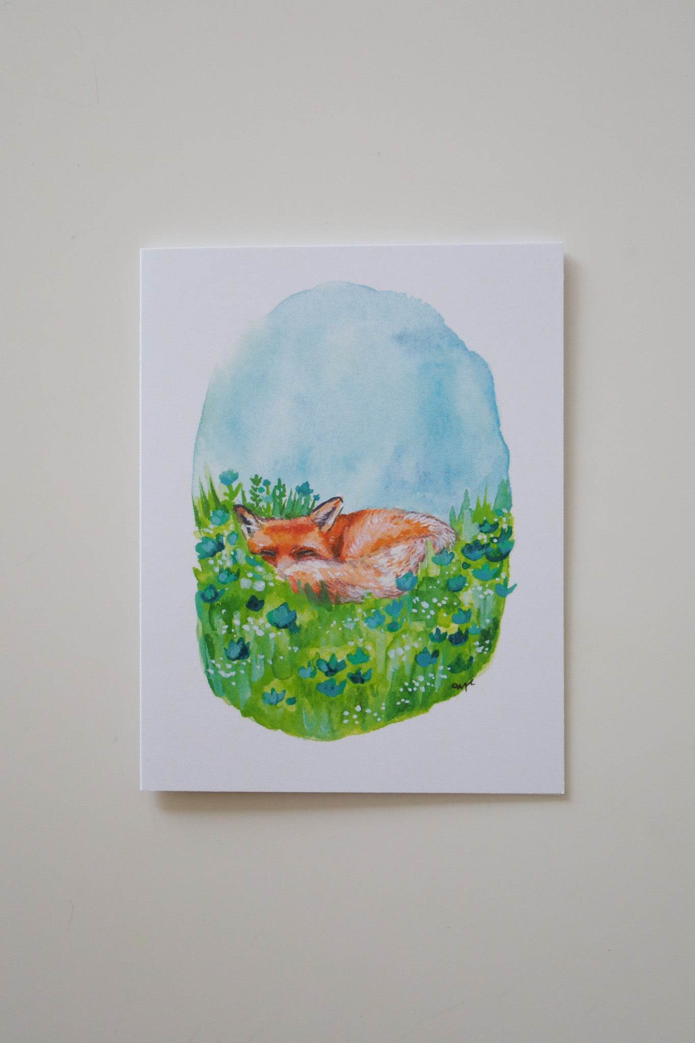 Sleepy Fox Greeting Card