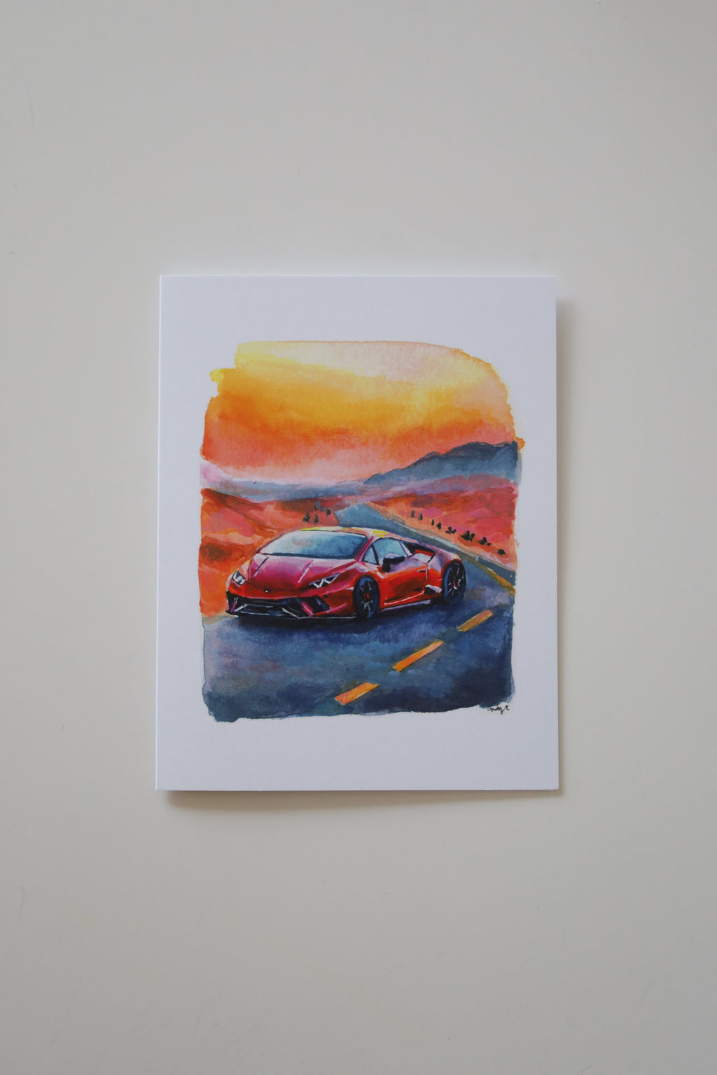 Lambo at Sunset Greeting Card
