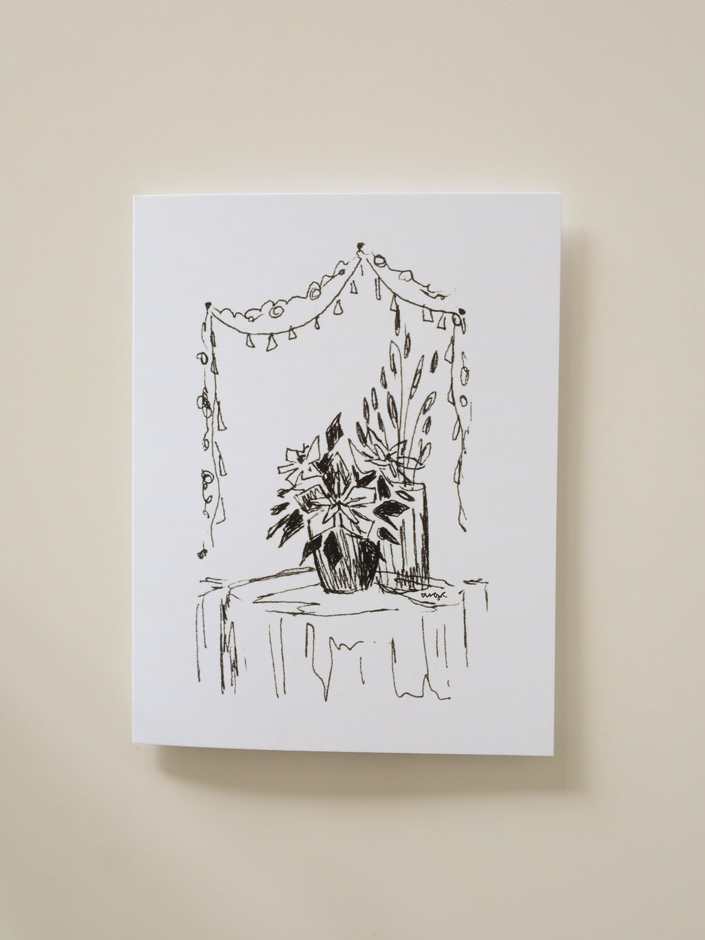 Poinsettia Sketch Greeting Card
