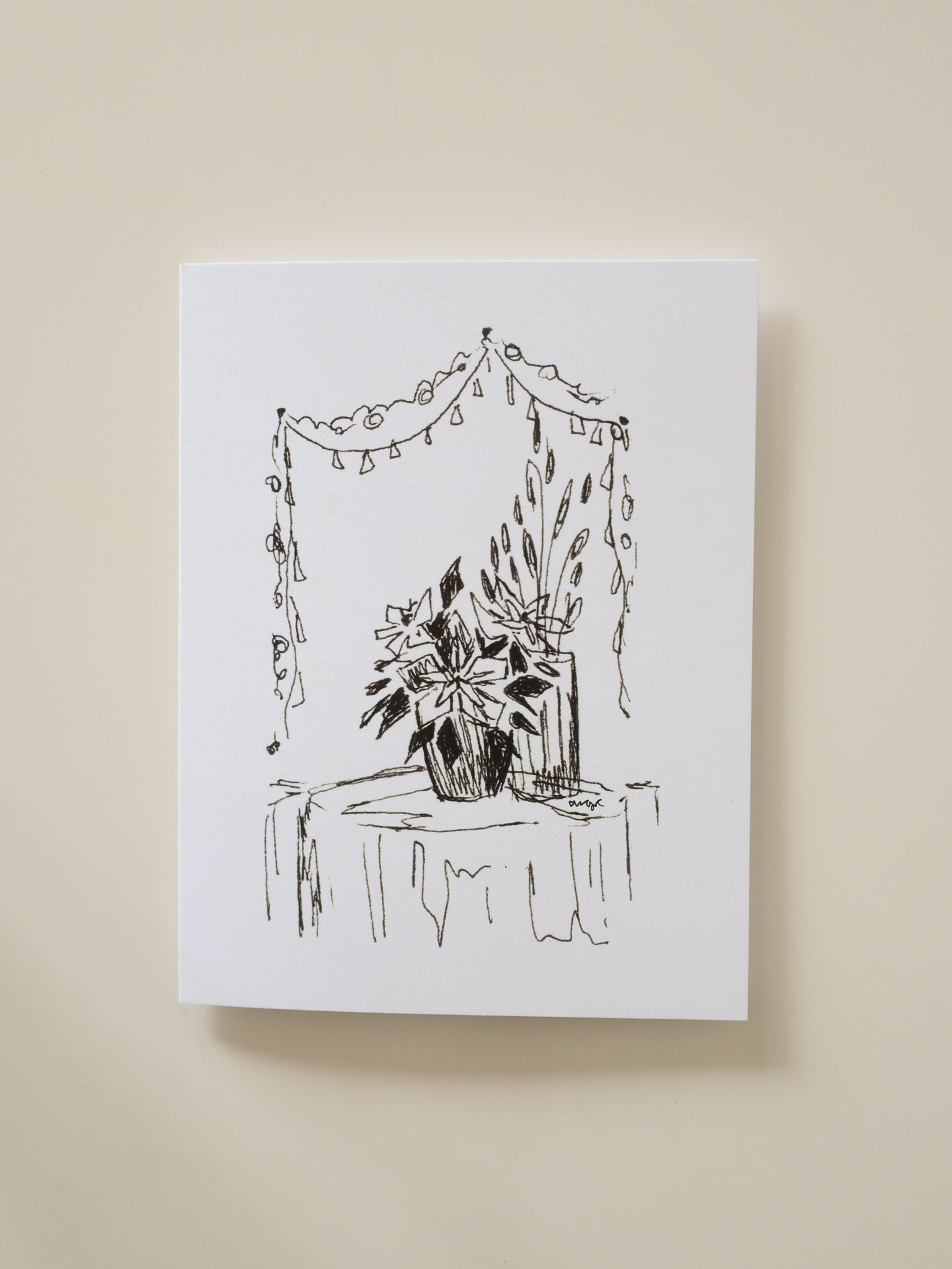 Poinsettia Sketch Greeting Card