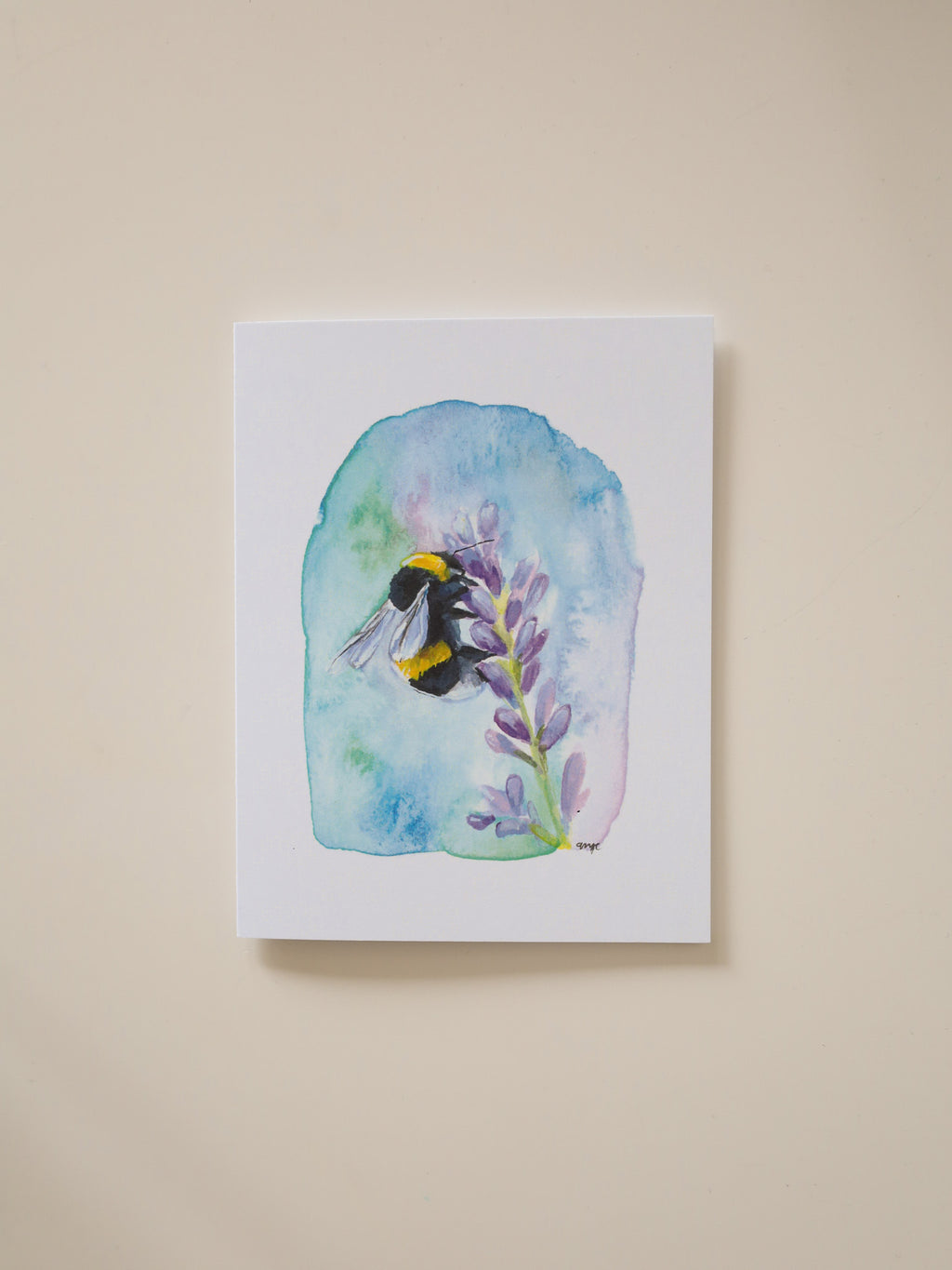 Lavender and Bumblebees Greeting Card