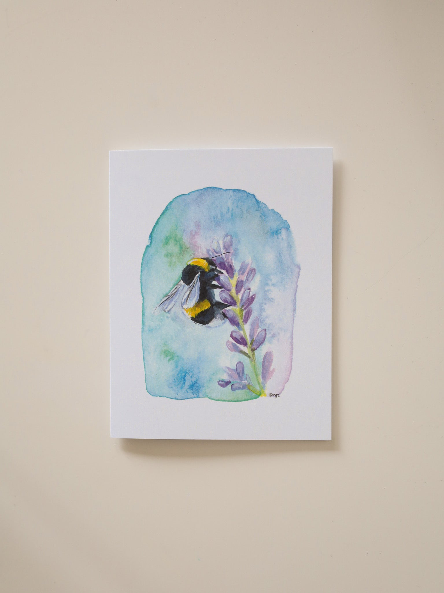 Lavender and Bumblebees Greeting Card