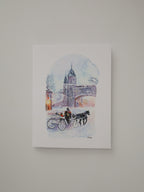 Carriage Ride in Quebec Snow Greeting Card