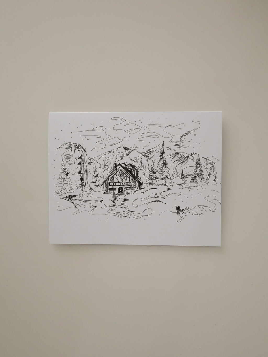 Cabin at the Foot of the Mountains Greeting Card