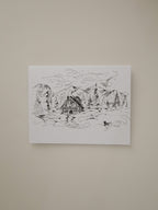 Cabin at the Foot of the Mountains Greeting Card
