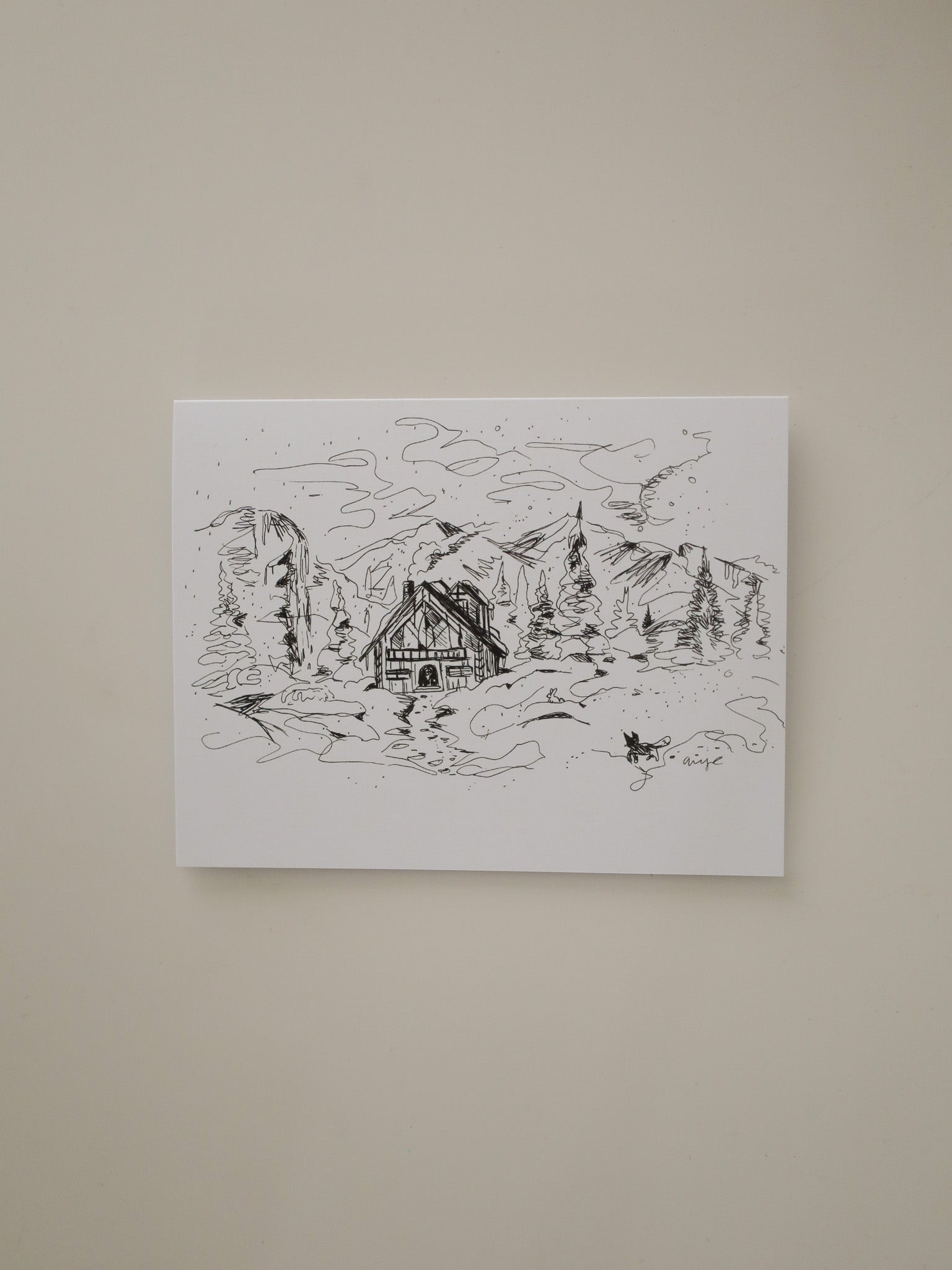 Cabin at the Foot of the Mountains Greeting Card