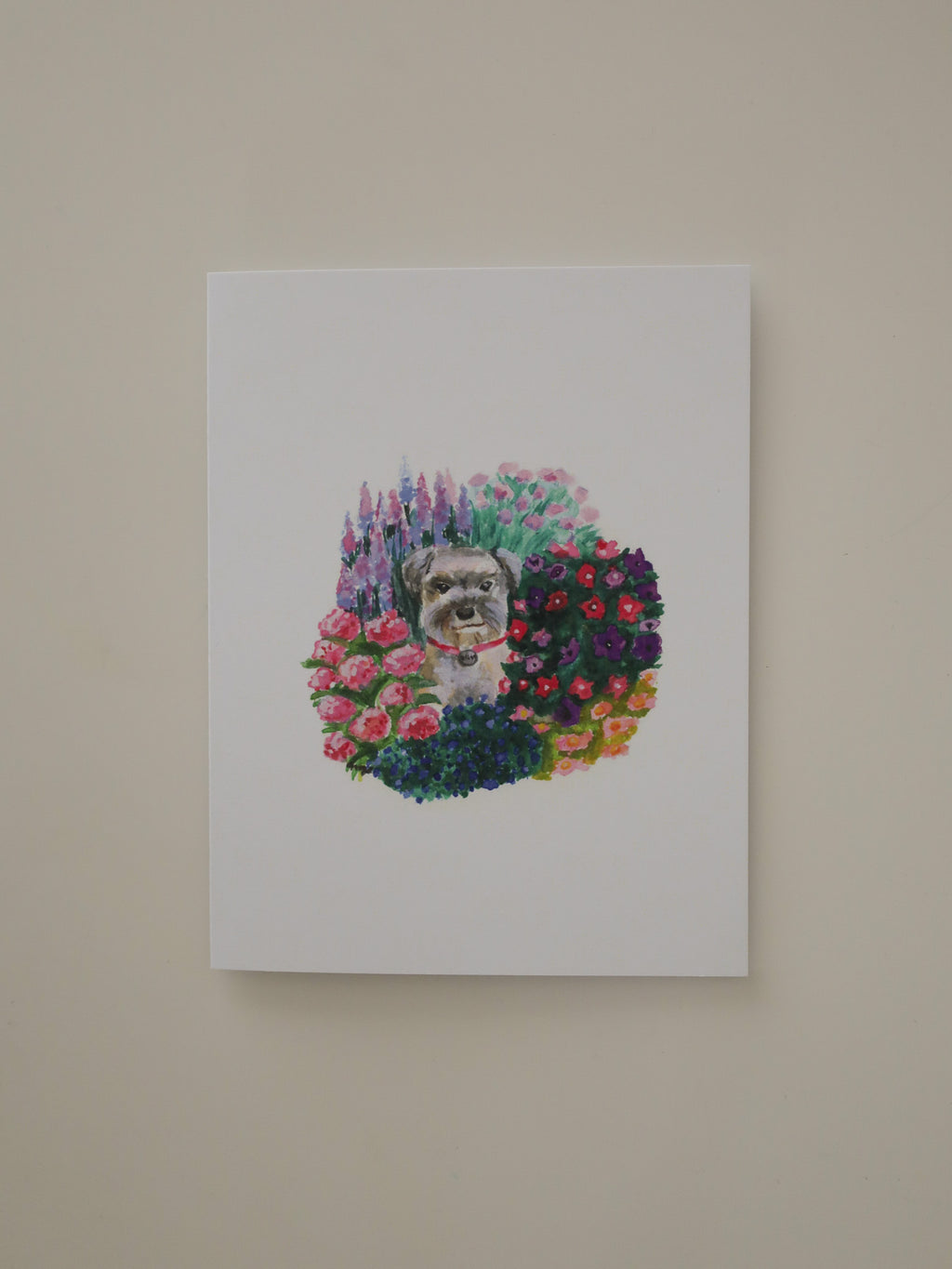 Puppy in the Flowers Greeting Card