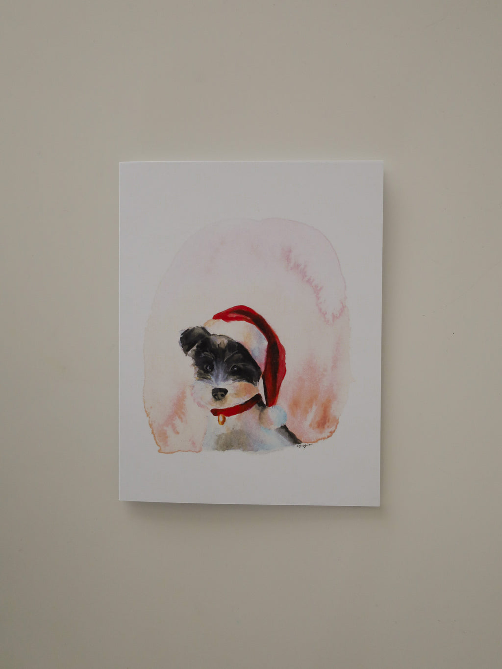 Santa Hat Schnauzer Greeting Card