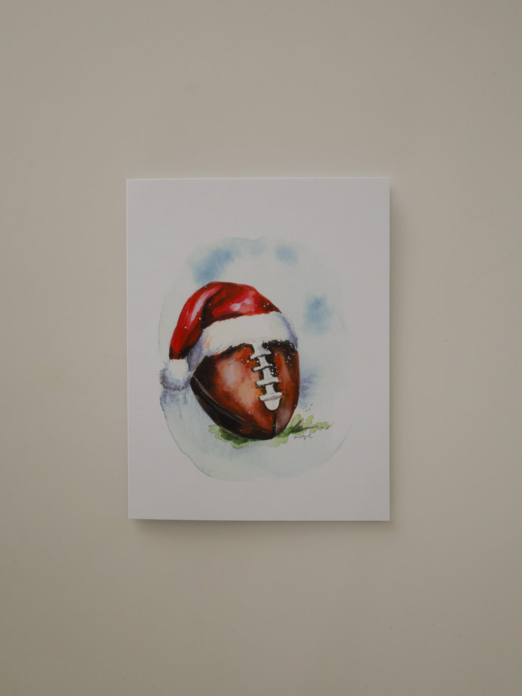 Santa Hat Football Greeting Card