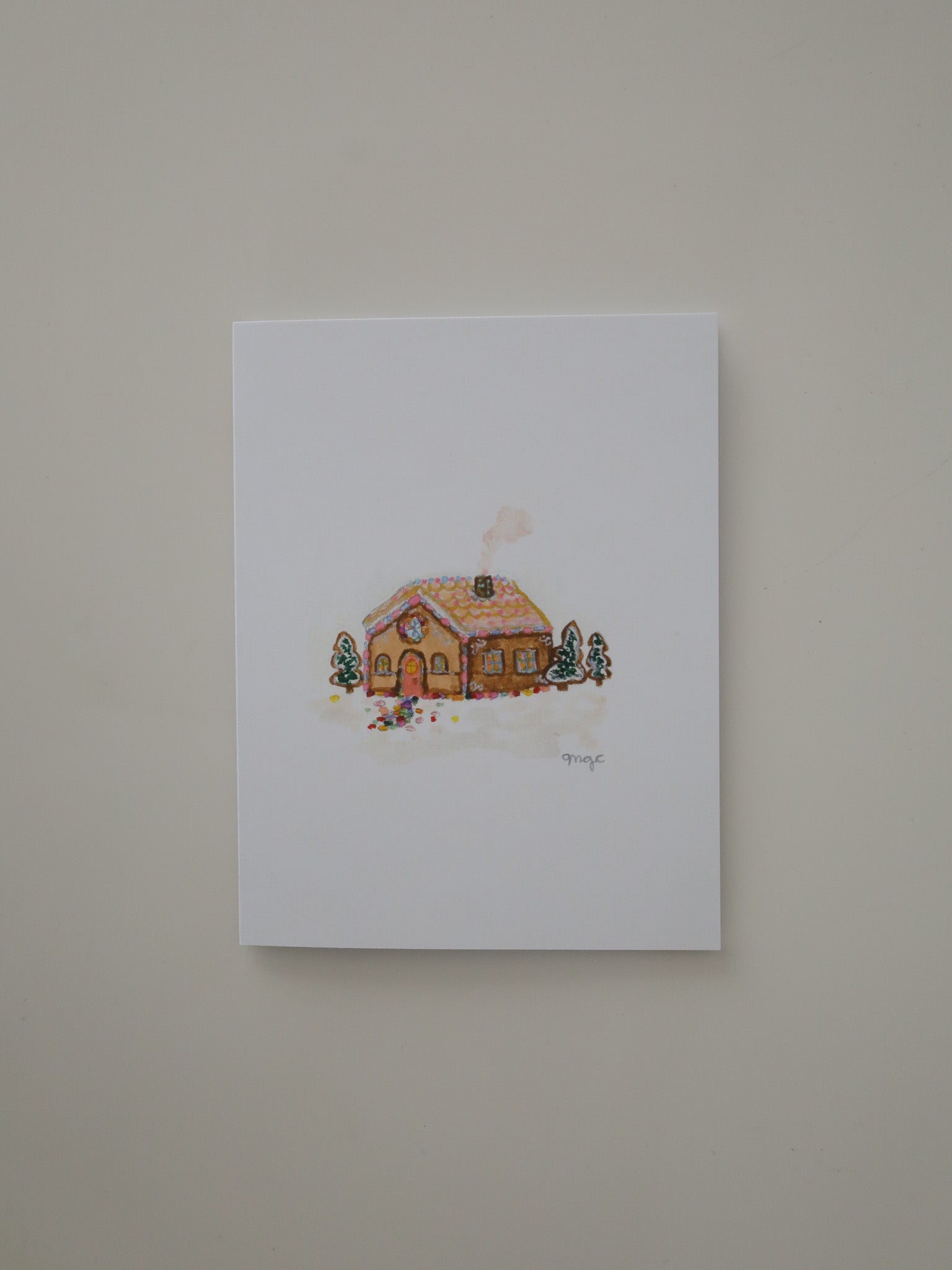 Mini Gingerbread Cabin Greeting Card