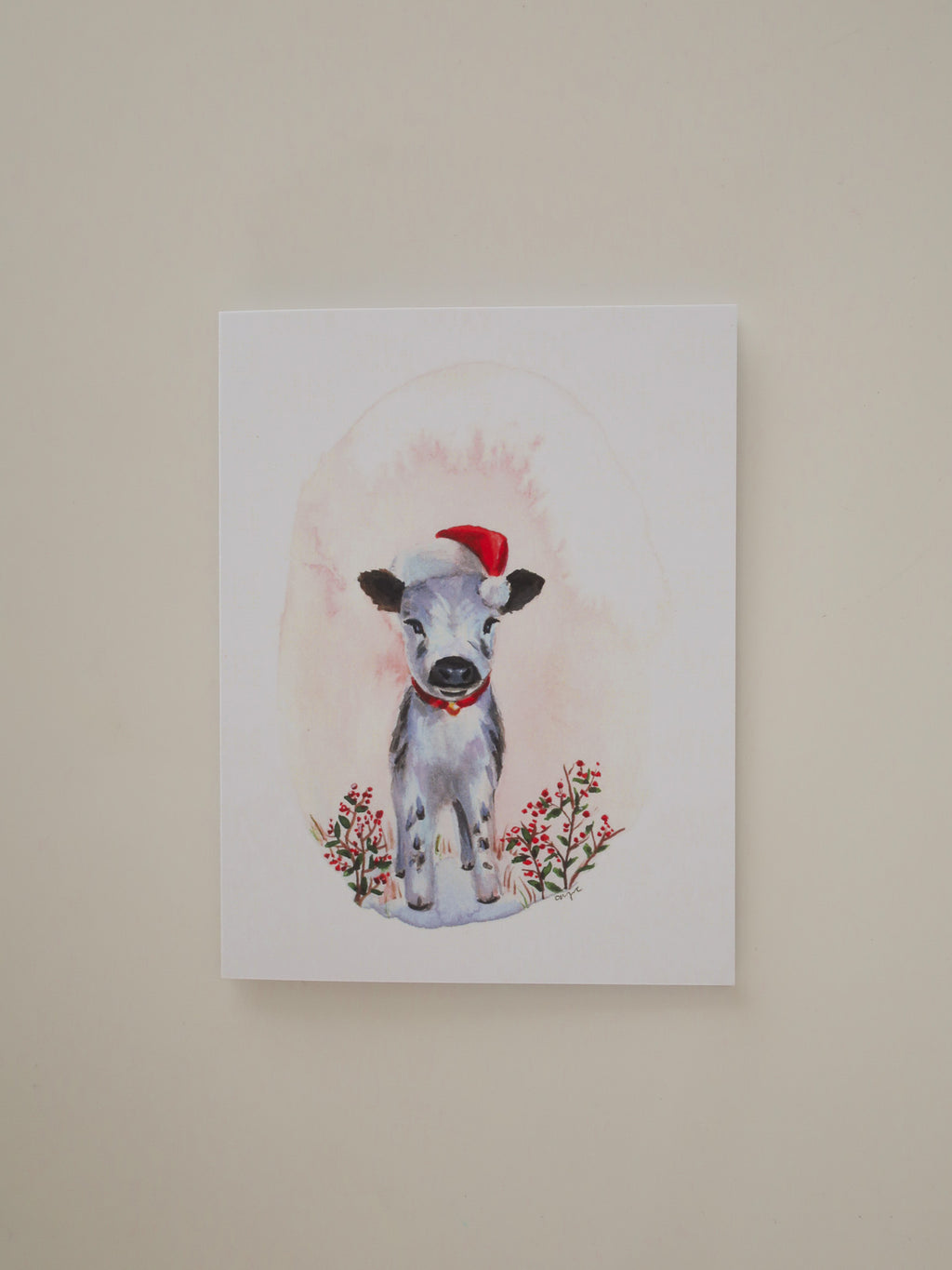 Christmas Cow Greeting Card