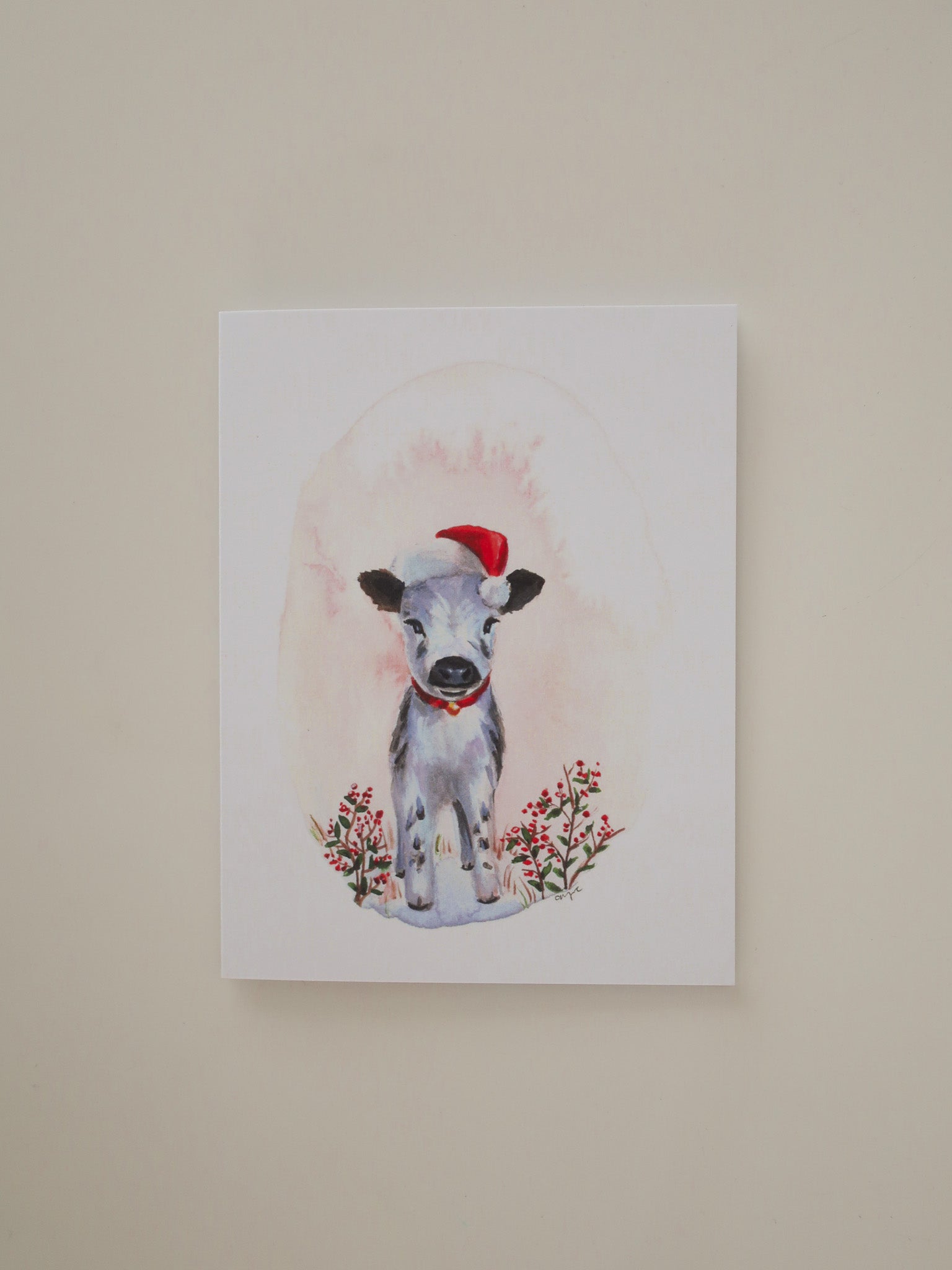 Christmas Cow Greeting Card