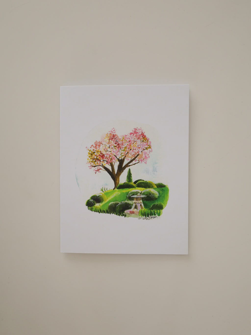 Cherry Blossom Garden Greeting Card