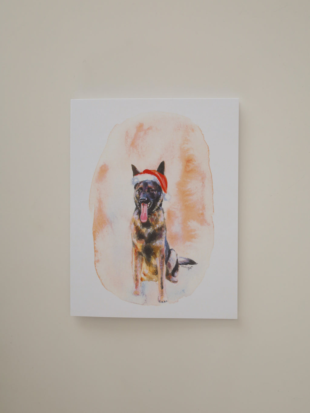 Santa's Shepherd Dog Greeting Card