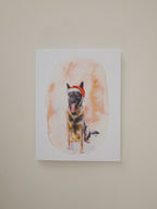 Santa's Shepherd Dog Greeting Card