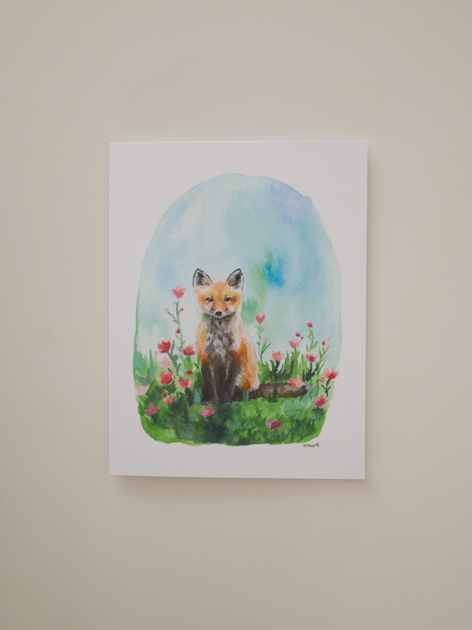 Fox in the Flowers Greeting Card