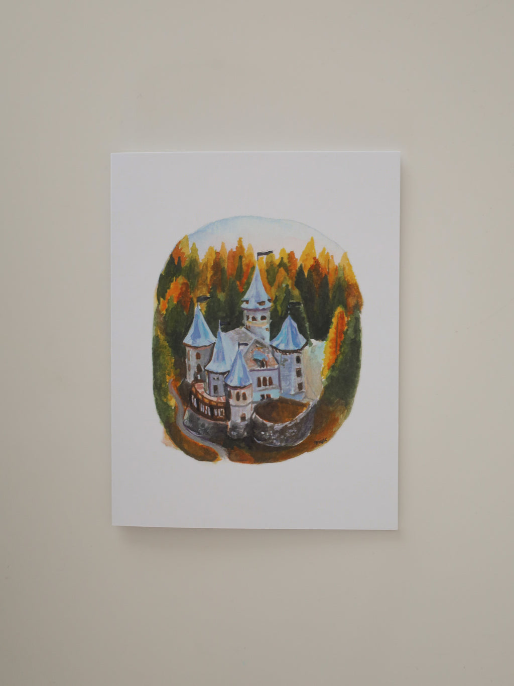 Blue Spires Bright Forests Greeting Card