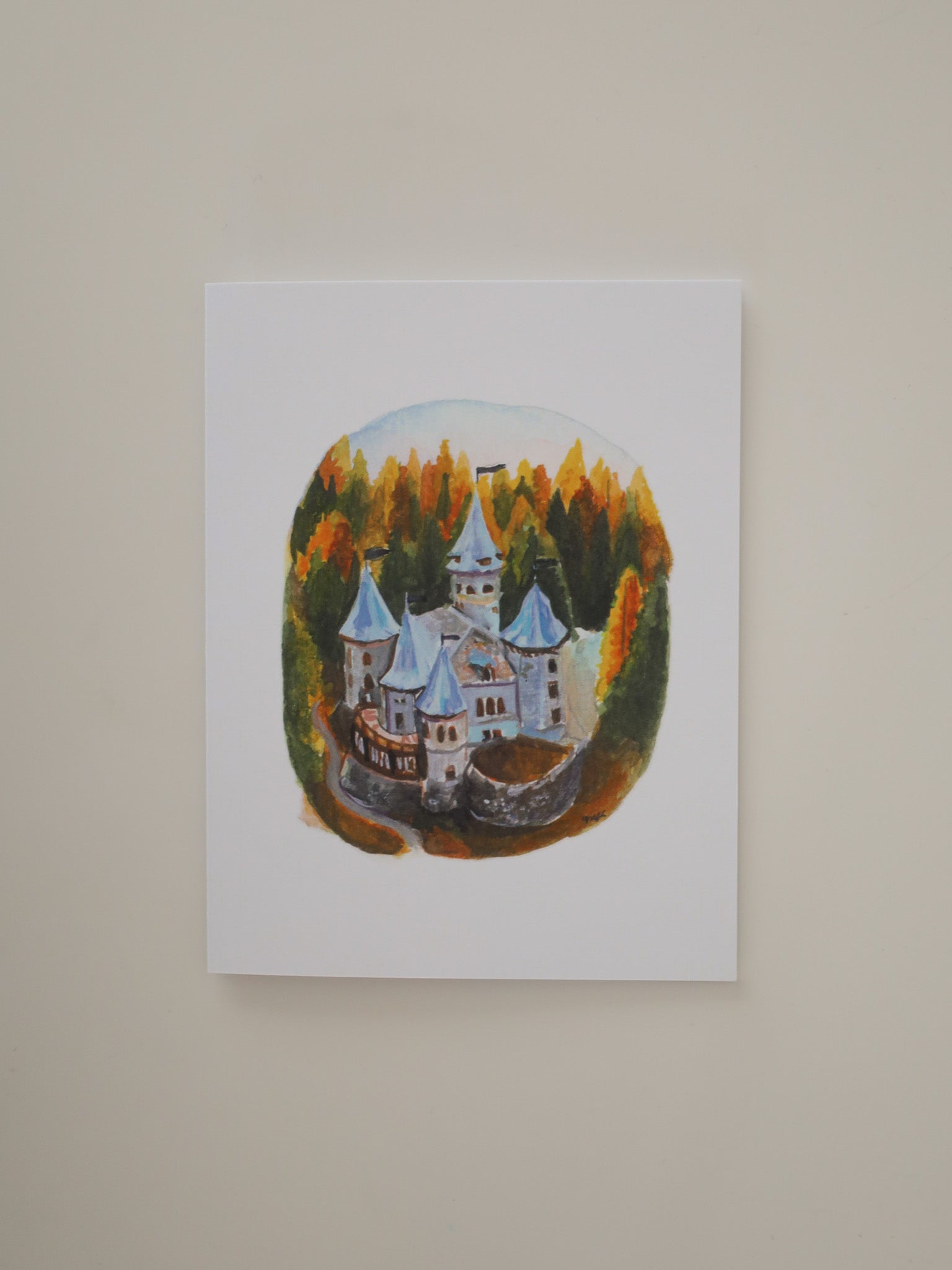 Blue Spires Bright Forests Greeting Card